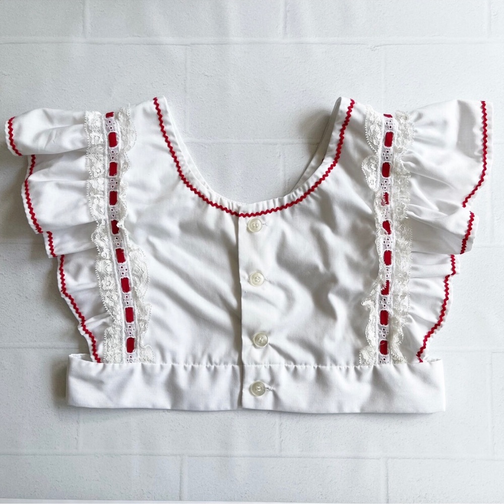 Vintage Handmade Plaid Girl Dress with Matching Bib Apron - Picture 7 of 16
